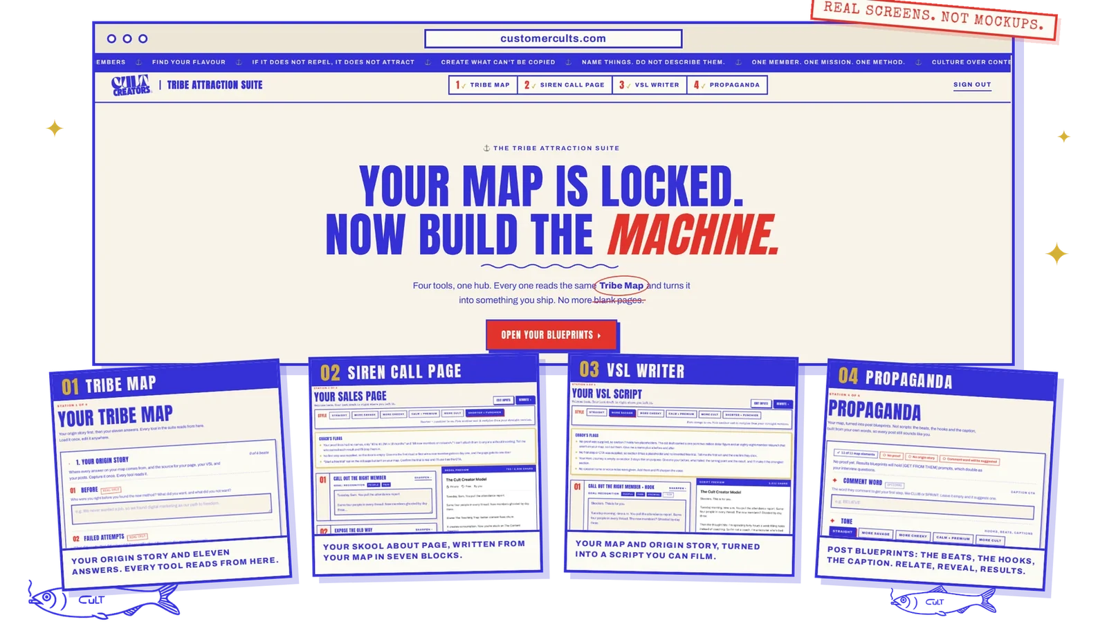 The Tribe Attraction Suite: Tribe Map, Siren Call Page, VSL Writer and Propaganda, four tools in one hub
